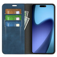 iPhone Air Hoesje - MobyDefend Luxe Wallet Bookcase (Magnetische Sluiting) - Blauw