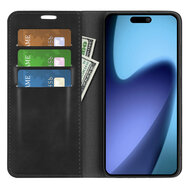 iPhone Air Hoesje - MobyDefend Luxe Wallet Bookcase (Magnetische Sluiting) - Zwart