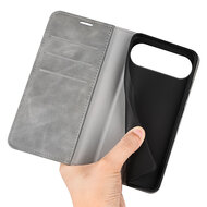 iPhone Air Hoesje - MobyDefend Luxe Wallet Bookcase (Magnetische Sluiting) - Grijs