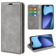 iPhone Air Hoesje - MobyDefend Luxe Wallet Bookcase (Magnetische Sluiting) - Grijs