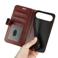 iPhone Air Hoesje - MobyDefend Wallet Book Case (Sluiting Achterkant) - Bruin