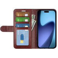 iPhone Air Hoesje - MobyDefend Wallet Book Case (Sluiting Achterkant) - Bruin