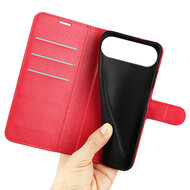 iPhone Air Hoesje - MobyDefend Kunstleren Wallet Book Case (Sluiting Voorkant) - Rood