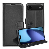 iPhone Air Hoesje - MobyDefend Kunstleren Wallet Book Case (Sluiting Voorkant) - Zwart