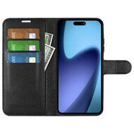 iPhone Air Hoesje - MobyDefend Kunstleren Wallet Book Case (Sluiting Voorkant) - Zwart