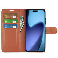 iPhone Air Hoesje - MobyDefend Kunstleren Wallet Book Case (Sluiting Voorkant) - Bruin