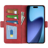 iPhone Air Hoesje - MobyDefend Luxe Wallet Book Case (Sluiting Zijkant) - Rood