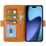 iPhone Air Hoesje - MobyDefend Luxe Wallet Book Case (Sluiting Zijkant) - Lichtbruin