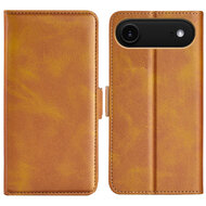 iPhone Air Hoesje - MobyDefend Luxe Wallet Book Case (Sluiting Zijkant) - Lichtbruin
