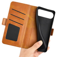 iPhone Air Hoesje - MobyDefend Luxe Wallet Book Case (Sluiting Zijkant) - Lichtbruin