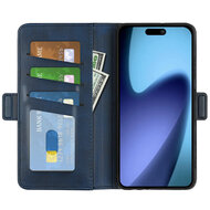 iPhone Air Hoesje - MobyDefend Luxe Wallet Book Case (Sluiting Zijkant) - Blauw