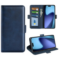 iPhone Air Hoesje - MobyDefend Luxe Wallet Book Case (Sluiting Zijkant) - Blauw
