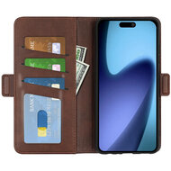 iPhone Air Hoesje - MobyDefend Luxe Wallet Book Case (Sluiting Zijkant) - Bruin