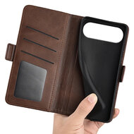 iPhone Air Hoesje - MobyDefend Luxe Wallet Book Case (Sluiting Zijkant) - Bruin