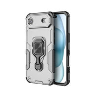 iPhone Air Hoesje - MobyDefend Dubbelgelaagde Pantsercase Met Standaard - Zilvergrijs