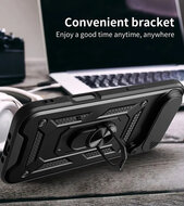 iPhone Air Hoesje - MobyDefend Pantsercase Met Draaibare Ring - Blauw