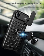 iPhone Air Hoesje - MobyDefend Pantsercase Met Draaibare Ring - Blauw