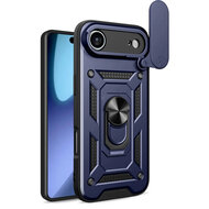 iPhone Air Hoesje - MobyDefend Pantsercase Met Draaibare Ring - Blauw
