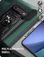 iPhone Air Hoesje - MobyDefend Pantsercase Met Draaibare Ring - Zwart