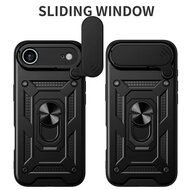 iPhone Air Hoesje - MobyDefend Pantsercase Met Draaibare Ring - Zilvergrijs