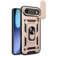 iPhone Air Hoesje - MobyDefend Pantsercase Met Draaibare Ring - Goud