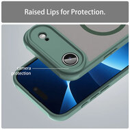 iPhone Air Hoesje - MobyDefend MagSafe Case Mat Transparant Met Gekleurde Rand - Groen