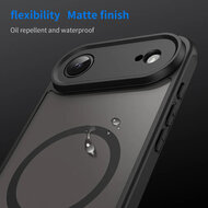 iPhone Air Hoesje - MobyDefend MagSafe Case Mat Transparant Met Gekleurde Rand - Zwart