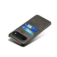 iPhone Air Hoesje - MobyDefend Lederen Backcover Met Vakjes Voor Pasjes - Zwart