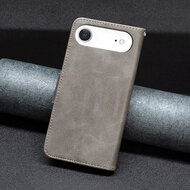 iPhone Air Hoesje - MobyDefend Wallet Book Case Met Koord - Grijs
