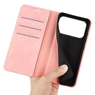iPhone 17 Pro Max Hoesje - MobyDefend Luxe Wallet Bookcase (Magnetische Sluiting) - Roze