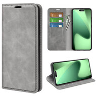 iPhone 17 Pro Max Hoesje - MobyDefend Luxe Wallet Bookcase (Magnetische Sluiting) - Grijs