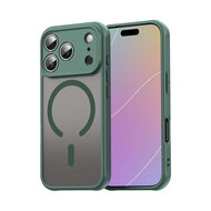 iPhone 17 Pro Hoesje - MobyDefend MagSafe Case Mat Transparant Met Gekleurde Rand - Groen