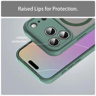 iPhone 17 Pro Hoesje - MobyDefend MagSafe Case Mat Transparant Met Gekleurde Rand - Groen