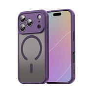 iPhone 17 Pro Hoesje - MobyDefend MagSafe Case Mat Transparant Met Gekleurde Rand - Paars