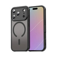 iPhone 17 Pro Hoesje - MobyDefend MagSafe Case Mat Transparant Met Gekleurde Rand - Zwart
