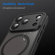 iPhone 17 Pro Hoesje - MobyDefend MagSafe Case Mat Transparant Met Gekleurde Rand - Zwart