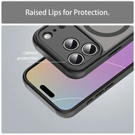 iPhone 17 Pro Hoesje - MobyDefend MagSafe Case Mat Transparant Met Gekleurde Rand - Zwart