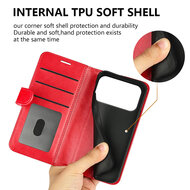 iPhone 17 Pro Hoesje - MobyDefend Wallet Book Case (Sluiting Achterkant) - Bruin