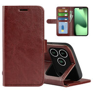 iPhone 17 Pro Hoesje - MobyDefend Wallet Book Case (Sluiting Achterkant) - Bruin