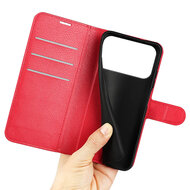 iPhone 17 Pro Hoesje - MobyDefend Kunstleren Wallet Book Case (Sluiting Voorkant) - Rood