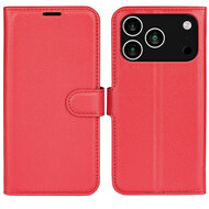 iPhone 17 Pro Hoesje - MobyDefend Kunstleren Wallet Book Case (Sluiting Voorkant) - Rood
