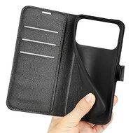 iPhone 17 Pro Hoesje - MobyDefend Kunstleren Wallet Book Case (Sluiting Voorkant) - Zwart