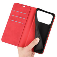 iPhone 17 Pro Hoesje - MobyDefend Luxe Wallet Bookcase (Magnetische Sluiting) - Rood