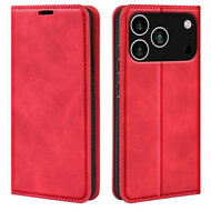 iPhone 17 Pro Hoesje - MobyDefend Luxe Wallet Bookcase (Magnetische Sluiting) - Rood