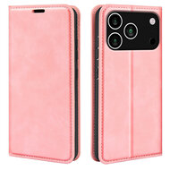 iPhone 17 Pro Hoesje - MobyDefend Luxe Wallet Bookcase (Magnetische Sluiting) - Roze
