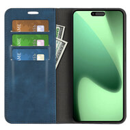 iPhone 17 Pro Hoesje - MobyDefend Luxe Wallet Bookcase (Magnetische Sluiting) - Blauw
