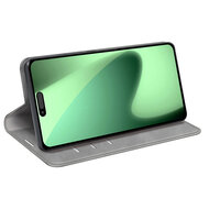 iPhone 17 Pro Hoesje - MobyDefend Luxe Wallet Bookcase (Magnetische Sluiting) - Grijs