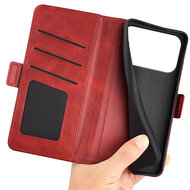 iPhone 17 Pro Hoesje - MobyDefend Luxe Wallet Book Case (Sluiting Zijkant) - Rood