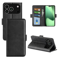 iPhone 17 Pro Hoesje - MobyDefend Luxe Wallet Book Case (Sluiting Zijkant) - Zwart