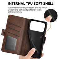 iPhone 17 Pro Hoesje - MobyDefend Luxe Wallet Book Case (Sluiting Zijkant) - Bruin